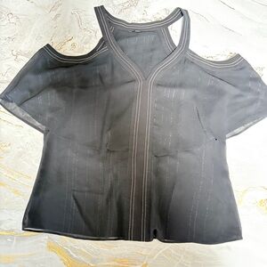 Guess Black Cold Shoulder Tank Top